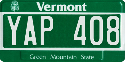 VT license plate YAP408