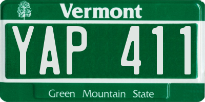 VT license plate YAP411