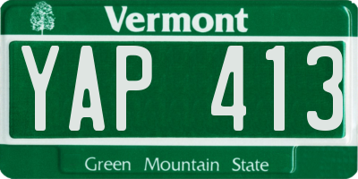 VT license plate YAP413