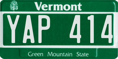 VT license plate YAP414