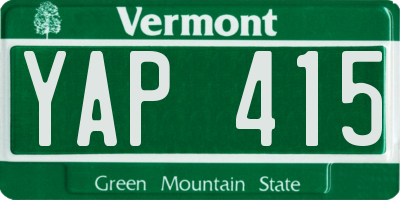VT license plate YAP415