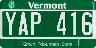 VT license plate YAP416
