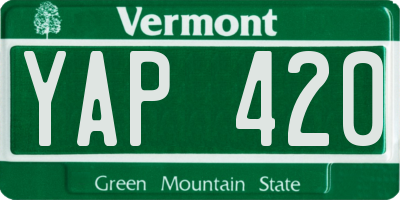 VT license plate YAP420