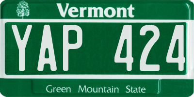 VT license plate YAP424