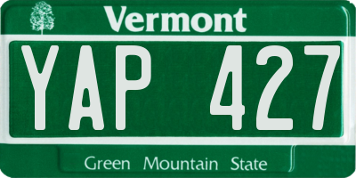 VT license plate YAP427