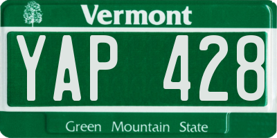 VT license plate YAP428
