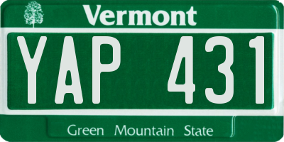 VT license plate YAP431