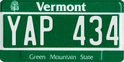 VT license plate YAP434