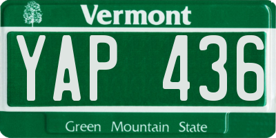 VT license plate YAP436