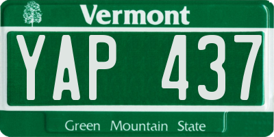 VT license plate YAP437