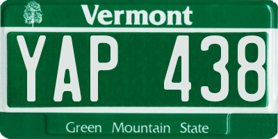 VT license plate YAP438