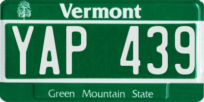 VT license plate YAP439