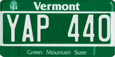 VT license plate YAP440