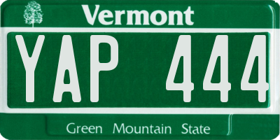 VT license plate YAP444