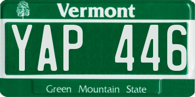 VT license plate YAP446