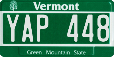 VT license plate YAP448
