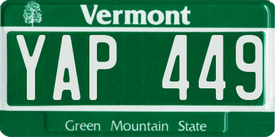 VT license plate YAP449