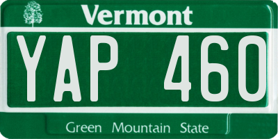 VT license plate YAP460