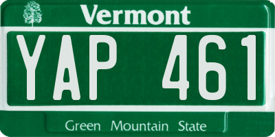 VT license plate YAP461