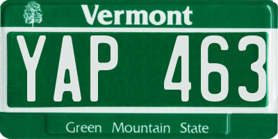 VT license plate YAP463