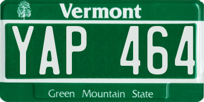 VT license plate YAP464
