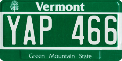 VT license plate YAP466