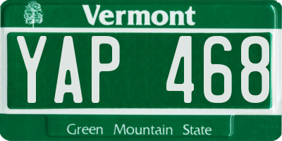 VT license plate YAP468
