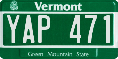 VT license plate YAP471