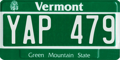 VT license plate YAP479