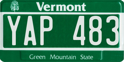 VT license plate YAP483
