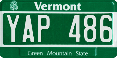 VT license plate YAP486