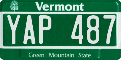 VT license plate YAP487