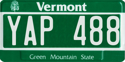 VT license plate YAP488