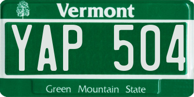 VT license plate YAP504