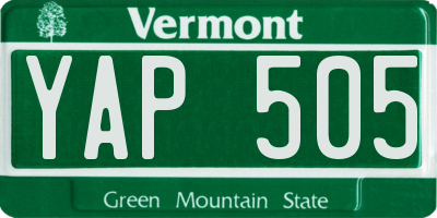VT license plate YAP505