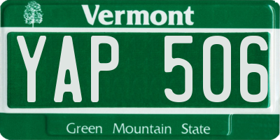 VT license plate YAP506