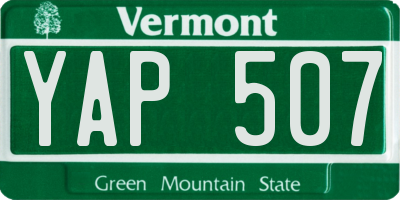 VT license plate YAP507