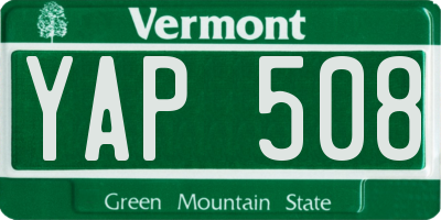 VT license plate YAP508