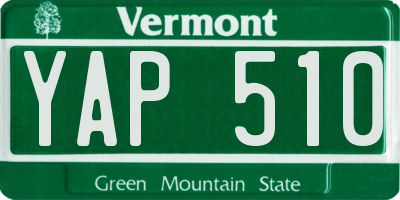 VT license plate YAP510