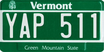 VT license plate YAP511