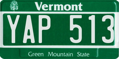 VT license plate YAP513