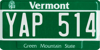 VT license plate YAP514