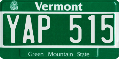 VT license plate YAP515