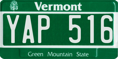 VT license plate YAP516