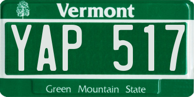 VT license plate YAP517