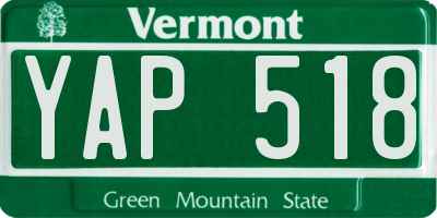 VT license plate YAP518