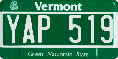 VT license plate YAP519