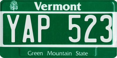 VT license plate YAP523