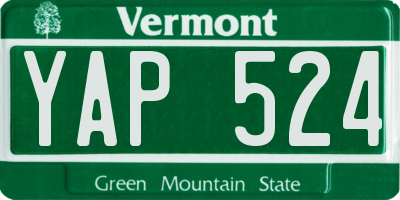 VT license plate YAP524
