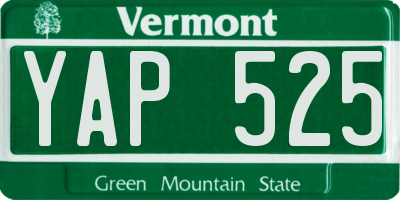 VT license plate YAP525